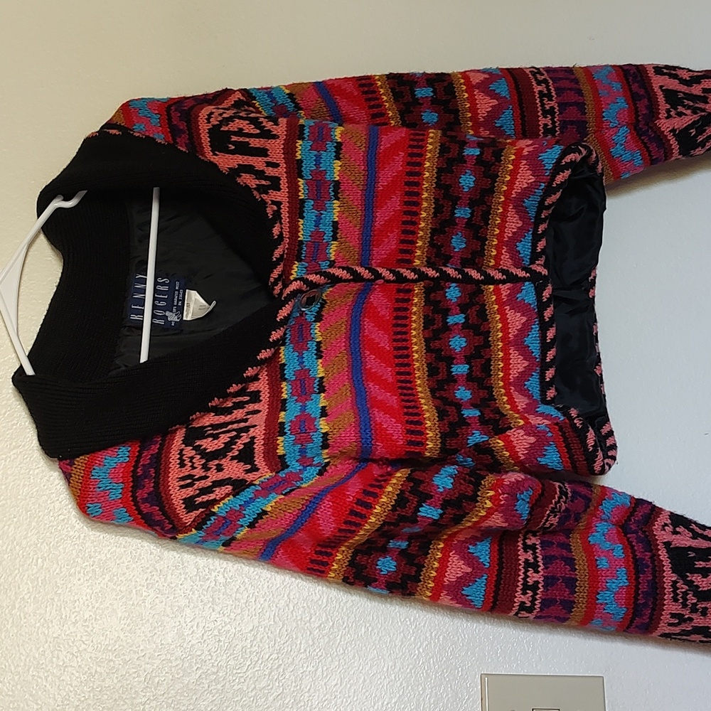VTG cropped knit western blazer!!